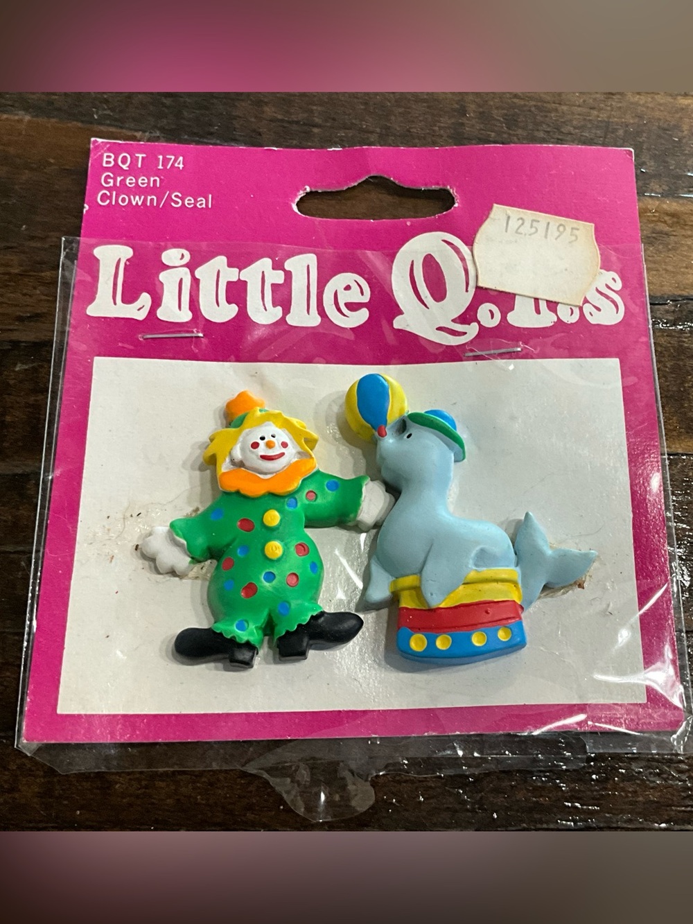 Vintage 1990s Little Q.T’s Green Clown and Seal Craft Figure